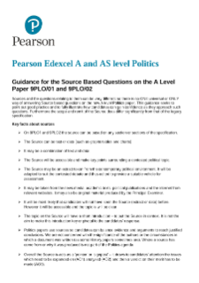Source based question guidance for A level paper 1 and paper 2 2019